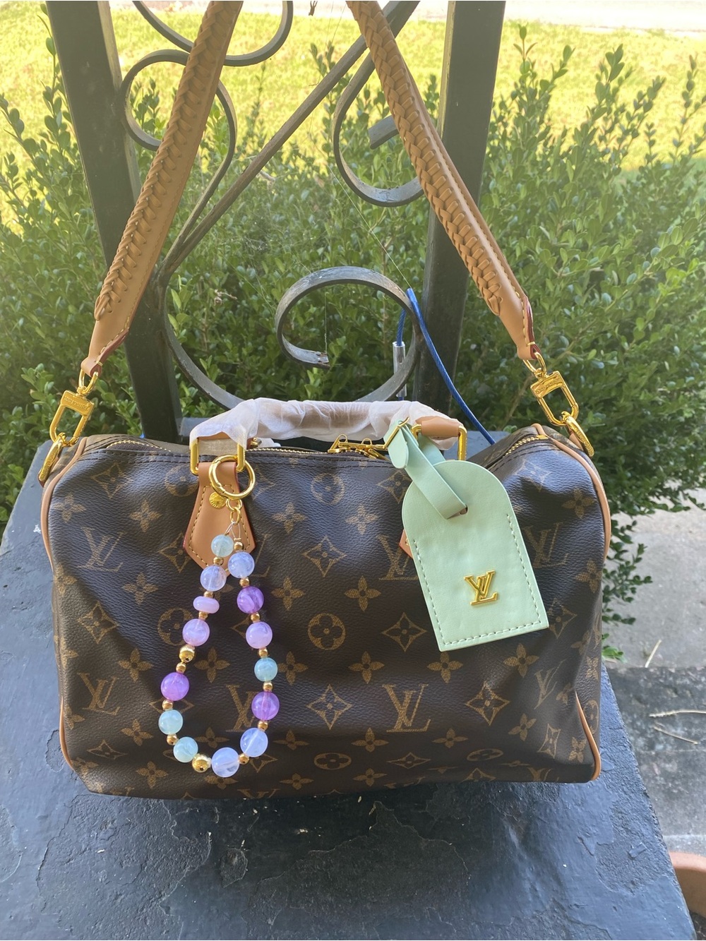 NOT AUTHENTIC Louis Vuitton Brown Monogram Satchel with Mint Tag